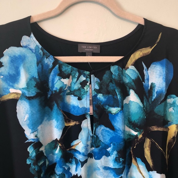 The Limited Collection Blouse Peony Watercolors Sz 2X BNWT Big Florals Office - Picture 3 of 13